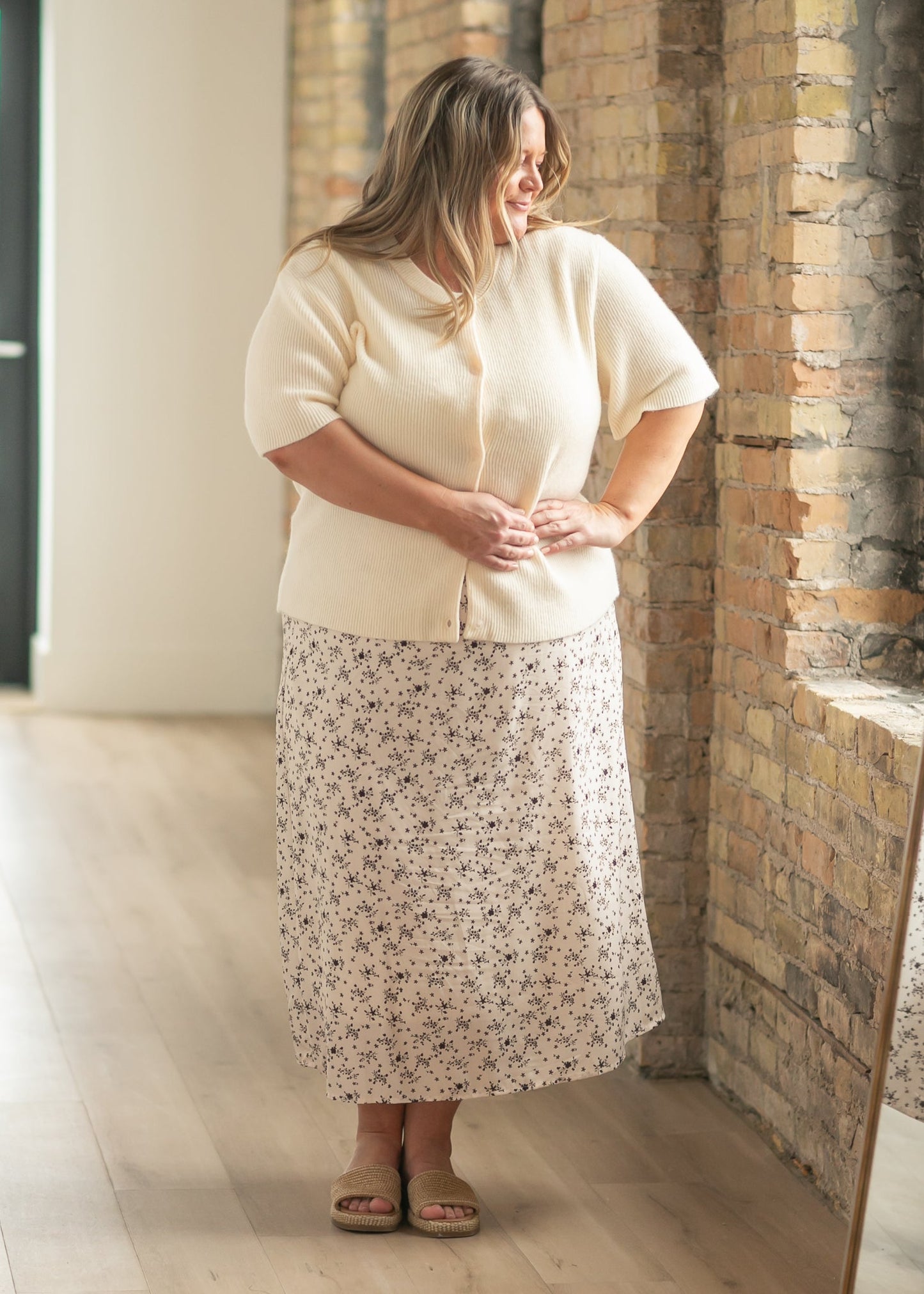 Zadie Ivory Short Sleeeve Button Cardigan